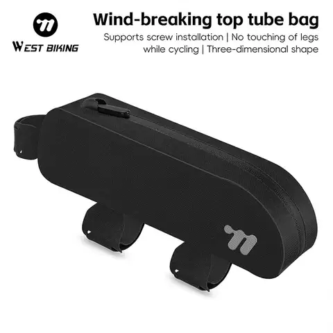 WEST BIKING Bike Top Tube Bag TPU Cycling Front Bag With Screws or Straps Waterproof Windproof Gravel Road Bike Top Frame Bag