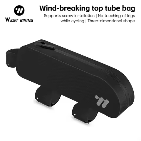WEST BIKING Bike Top Tube Bag TPU Cycling Front Bag With Screws or Straps Waterproof Windproof Gravel Road Bike Top Frame Bag