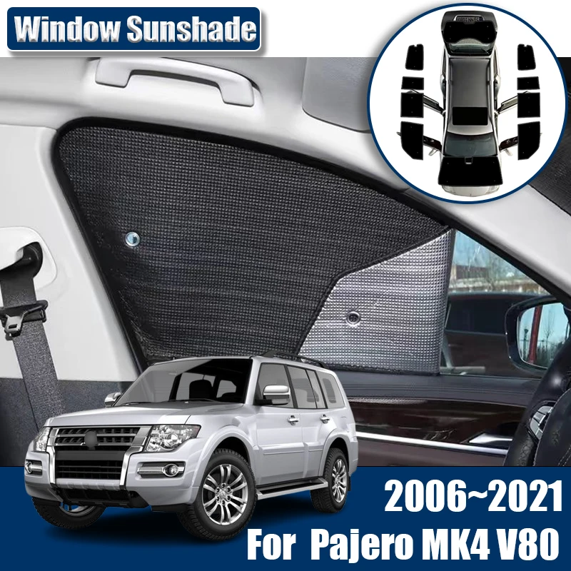 Car Sunshade For Mitsubishi Pajero 4 Accessories Montero Shogun V80 V73 V93 2006~2021 Windshield Visor Cover Auto Interior Parts