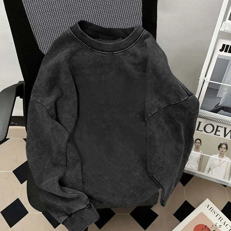 

Свитшот унисекс большого размера (до 300 фунтов), винтажный, с круглым вырезом, без капюшона, из 100% хлопка, для весны, осени и зимы, новый тренд, брендовый.