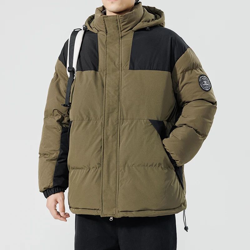 

Зимняя парка, мужская модная длинная куртка, водонепроницаемая, морозостойкая, с хлопковой подкладкой, повседневная утолщенная теплая куртка с капюшоном, мужская зимняя куртка