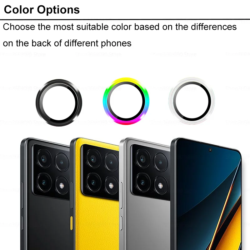 3D Camera Protector Glass For Xiaomi Poco X6 Pro 5G HD Tempered Glass Lens Metal Rear Ring On Poko Little X6Pro X 6 Pro 6Pro 5G