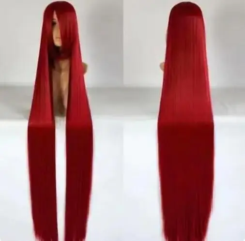 Lolita-Peluca de pelo liso rojo oscuro para mujer, pelo largo de 150cm, ideal para fiesta de Cosplay, disfraz de Halloween y Navidad, novedad