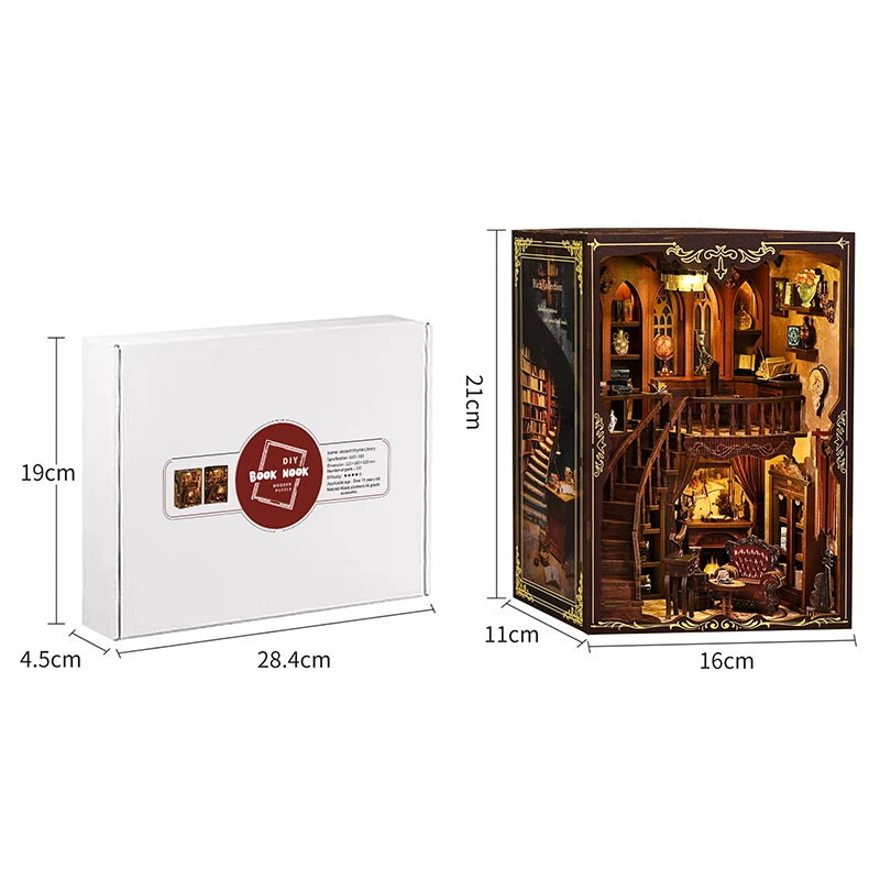 カスタマイズブックヌックキットDIY 3D木製おもちゃミニチュアハウスキットDIYミニドールハウスモデルホームビルディングキット家具子供向け