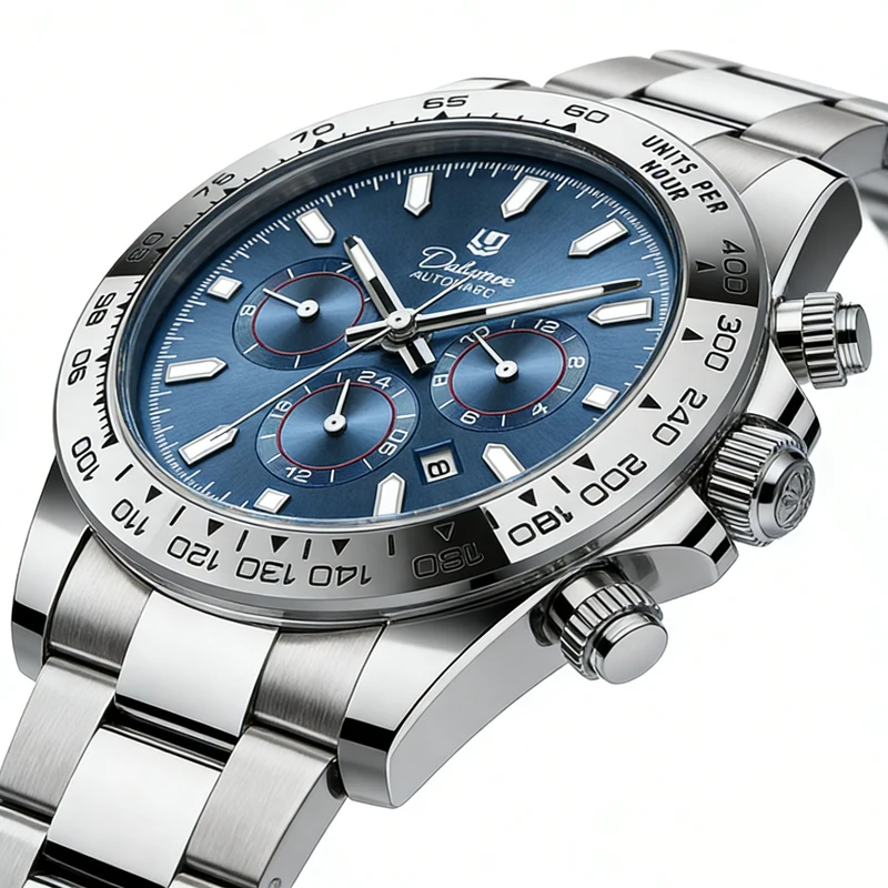 

Часы для мужчин, роскошные часы из нержавеющей стали, модные повседневные многофункциональные автоматические механические наручные часы