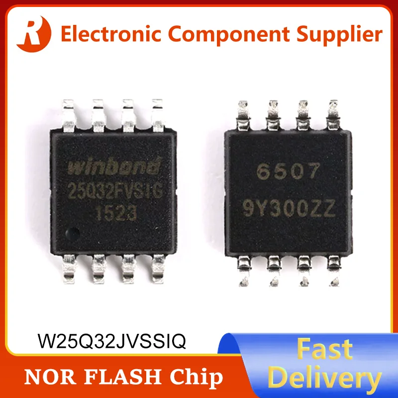 30Pcs/1pc W25Q32JVSSIQ W25Q32JSIQ W25Q32 SOIC-8 Brand New Original NOR FLASH 32Mbit 104mhz SMD Chip IC in Stock Fast Deliver