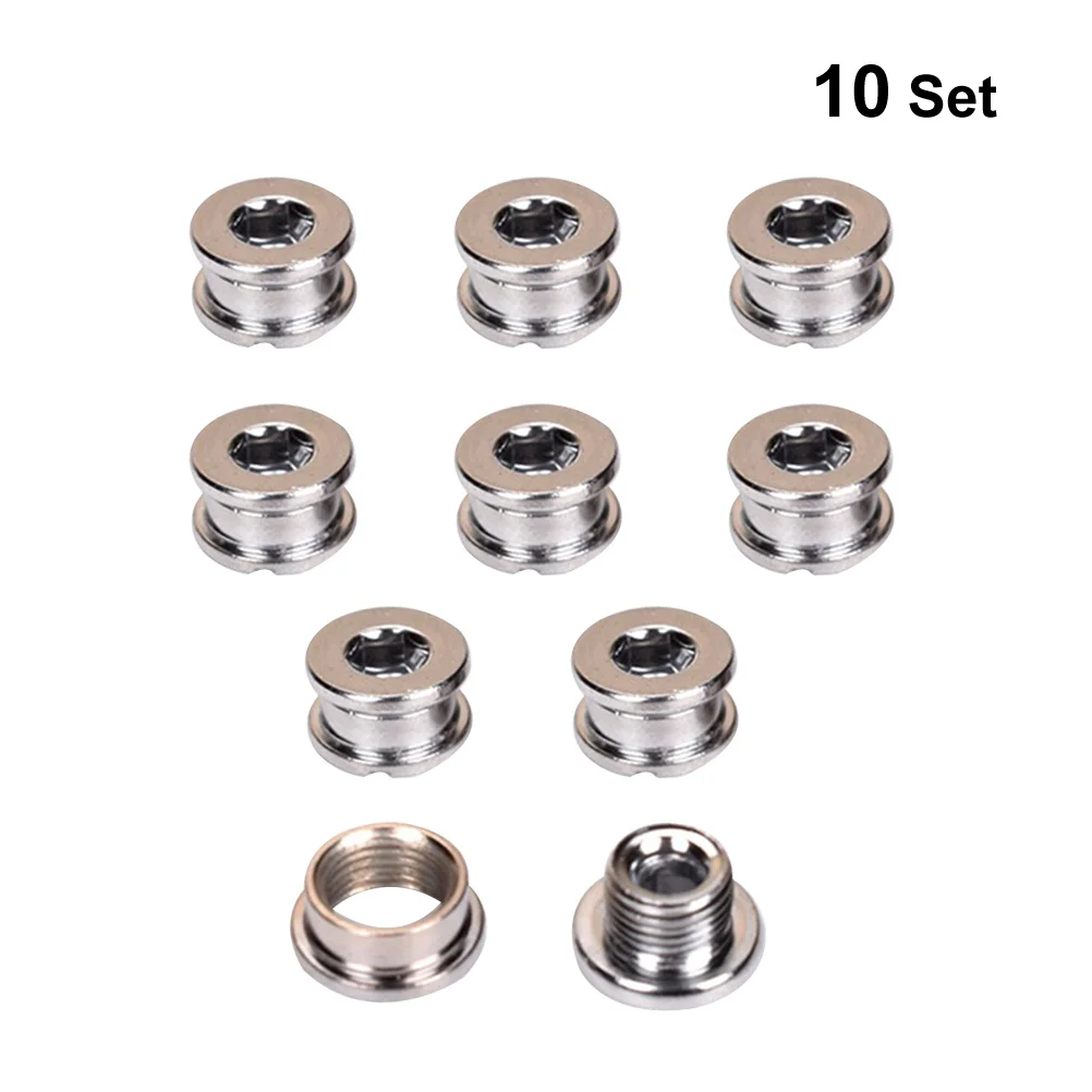 

10Sets Bike Crank Bolts Anti-Rust Steel Coated Crankset Fixation Screws Chainwheel Bolts Accessories for Mountain Road Folding
