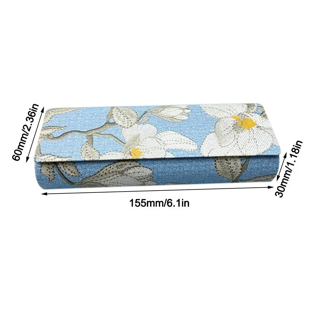 Protective Cover Chinese Style Embroidery Glasses Box Portable Multifunctional Myopia Glasses Case Sunglasses Organizer Students