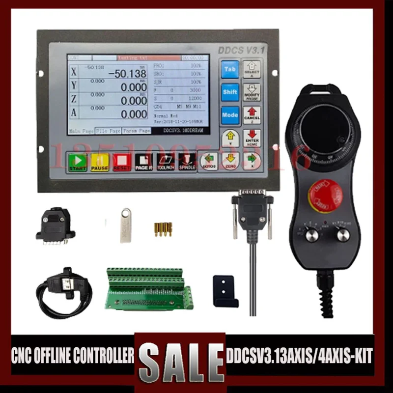 Ddcsv3.1 Cnc Offline 3-/4- 500Khz G Code Mach3 Usb Controller 6-Axis Emergency Stop Handwheel Mpg