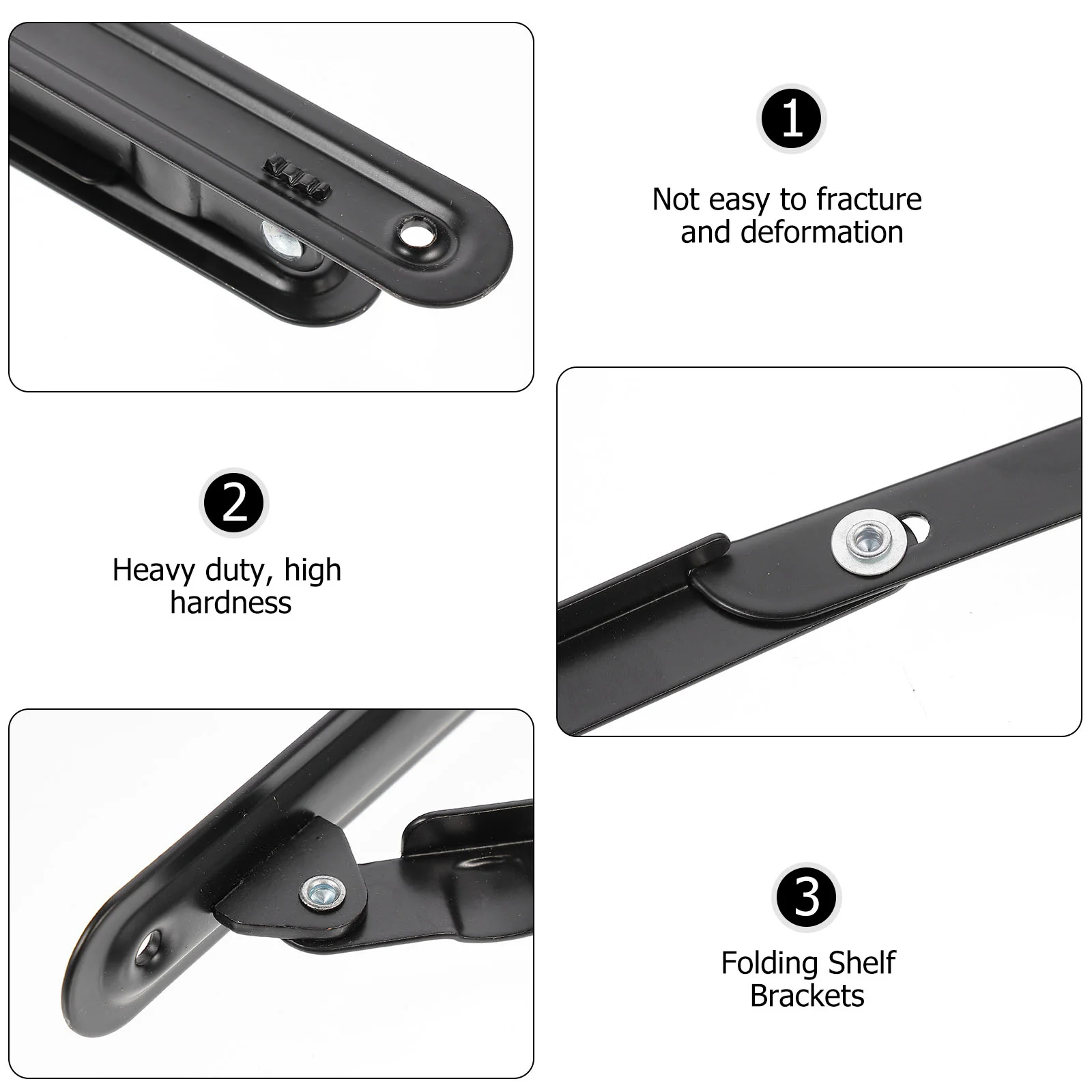 

2 Pcs Foldable Partition Bracket Heavy Duty Iron Hinge Storage Shelves Simple Support Shelf Sturdy Board Rack