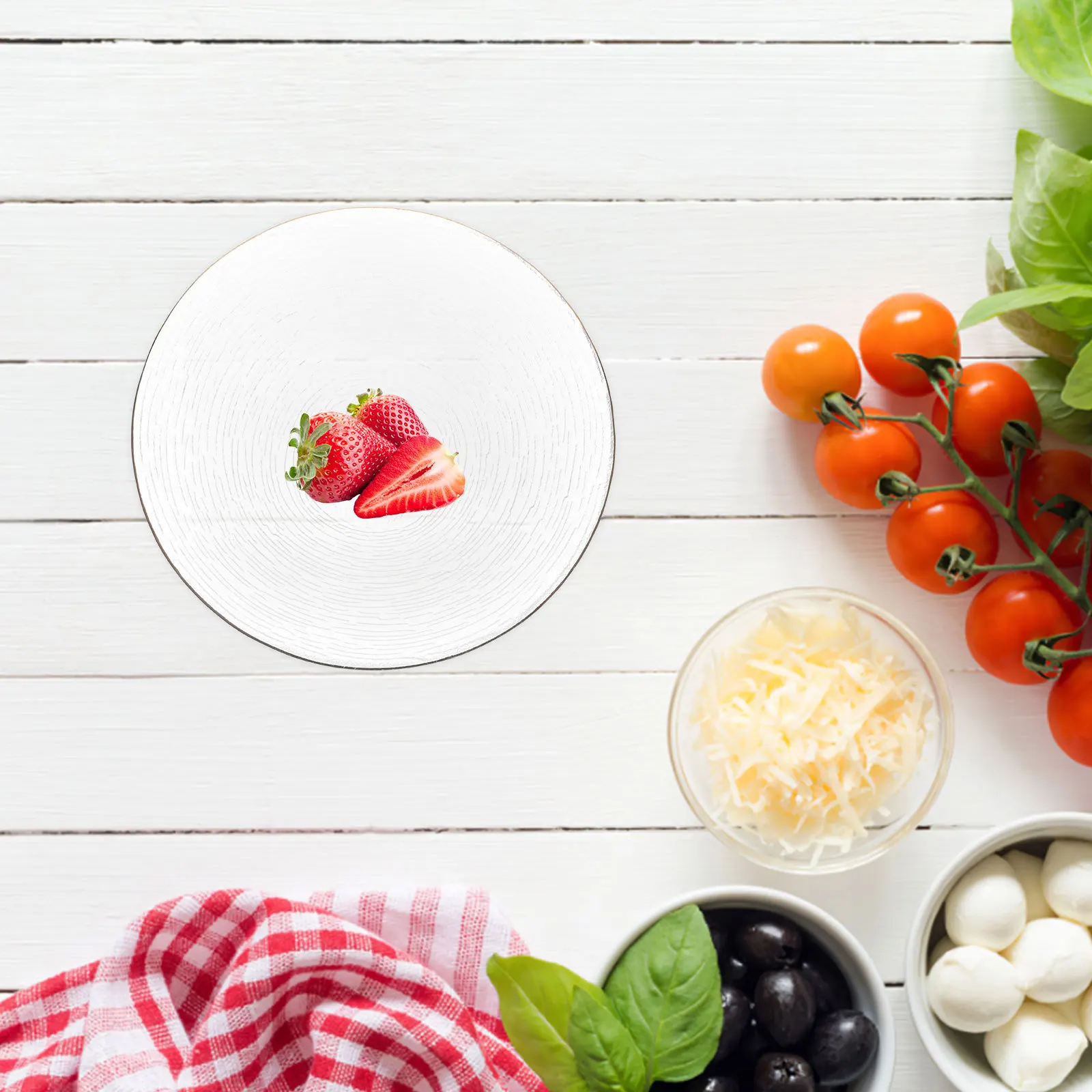 وعاء تقديم السلطة الزجاجية ذو الحافة الذهبية، وعاء فواكه أنيق لحفلات المطبخ وحفلات الزفاف والمطاعم وأطباق السلطة #1