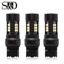 T20 W21W LED W21/5W LED WY21W 7440 7443 LED 電球 T25 3157 P27/7W 車のブレーキリバースライトターンシグナルランプ白赤黄 12V