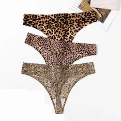 Majtki damskie moda Leopard stringi kobieta bezszwowa bielizna seksowna bielizna oddychające przytulne stringi gorący T-back