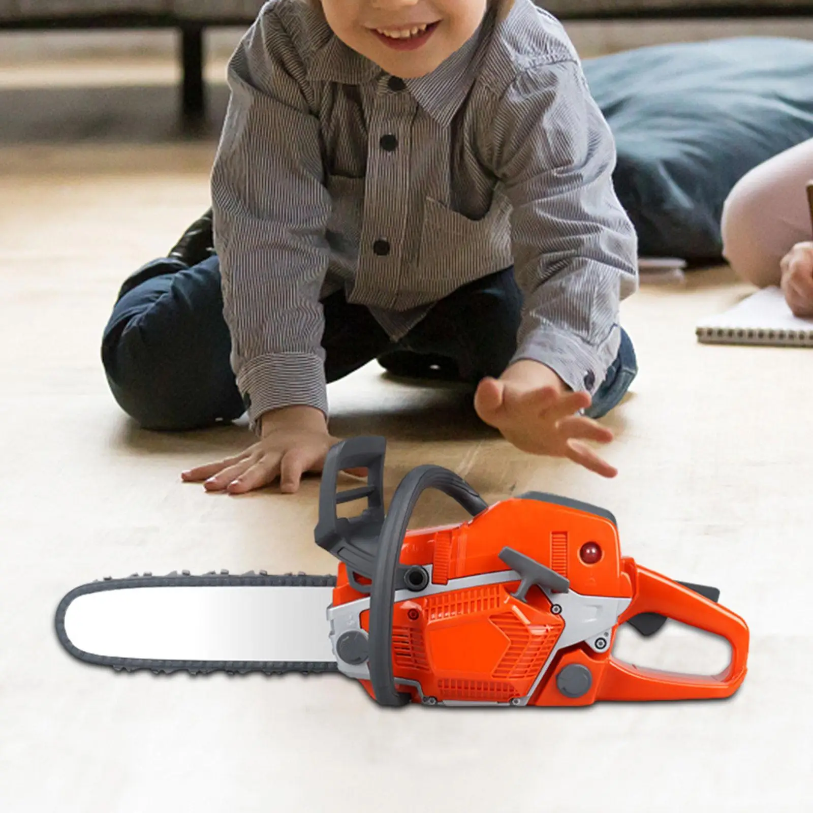 Juguete de motosierra para niños, juguete de jardinería al aire libre, herramienta de construcción preescolar de reparación con cable de tracción para niña y niño