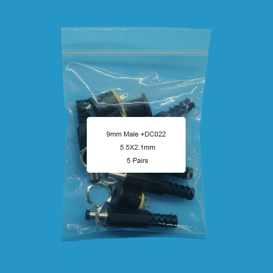 5 pairs 10 pairs DC022 Power Socket Connector 5.5 X 2.1mm 12V 3A Plastic Male Plugs Female Socket Panel Mount Jack 5.5 x 2.5mm view 2