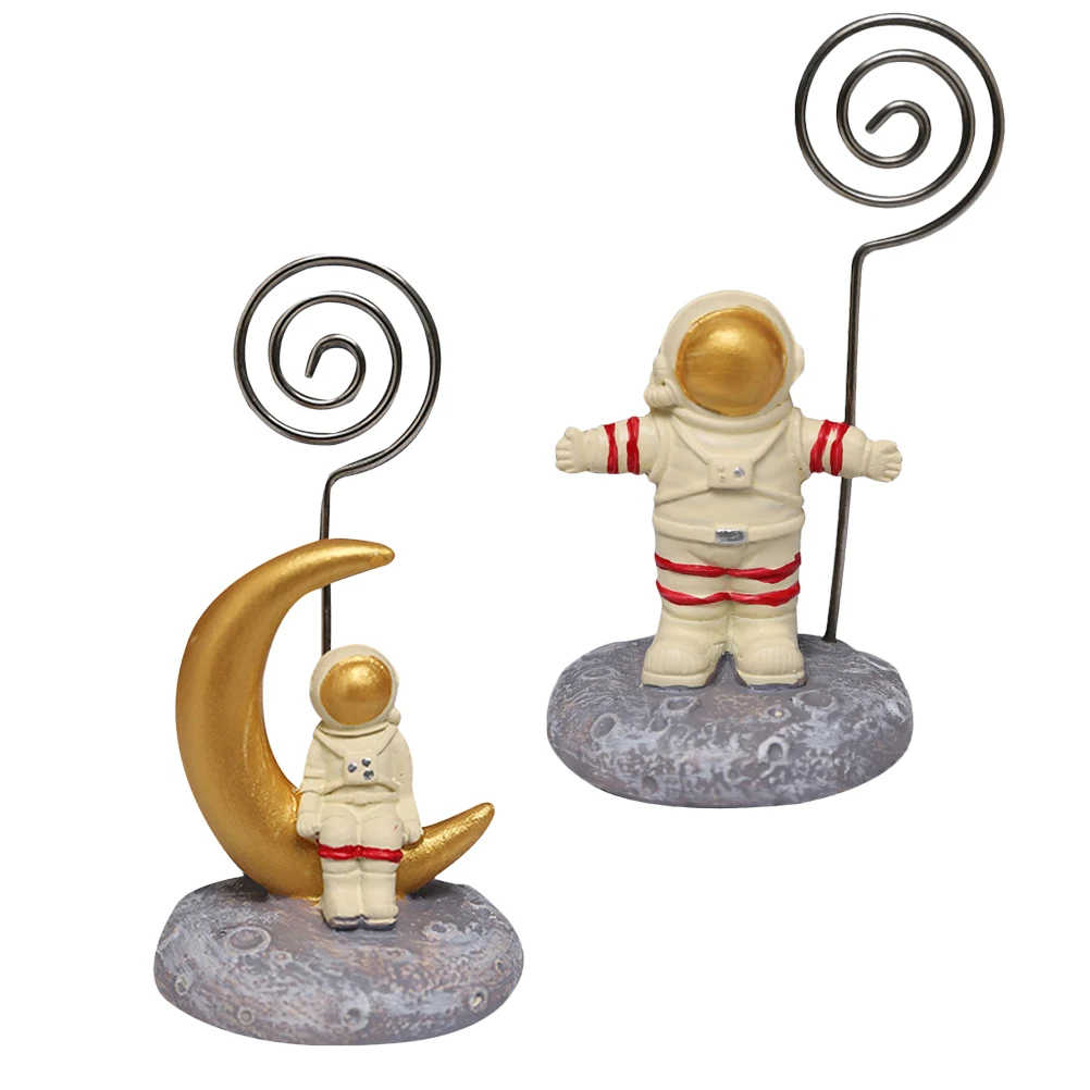 

1Set Astronaut Memo Holder Photo Clip Table Number Card Holder Lightweight Desktop Adornment for Birthday Party