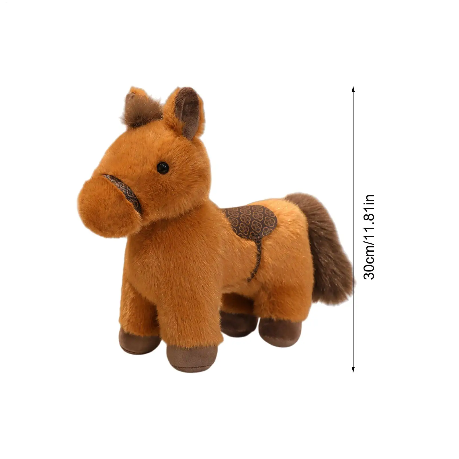 ぬいぐるみ馬のぬいぐるみ、柔らかく抱き心地の良いコレクタブルドール、ソファ、ベッド、カウチ、車の椅子、机、リビングルーム用の柔らかく抱き心地の良いぬいぐるみ馬