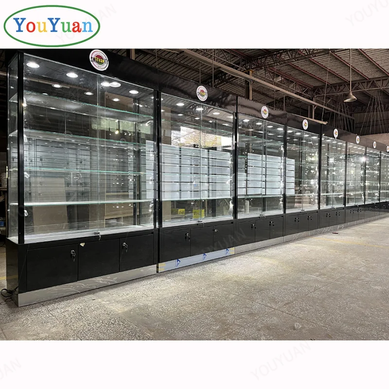 (Customized) Full version store smoke shop glass display showcase retail store shop display furniture