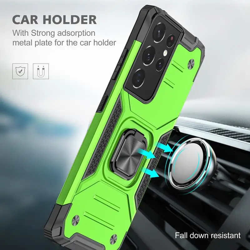 Shockproof Phone Case For Samsung Galaxy Note8 Note9 Note10 Note20 Plus Ultra Lite Ring KickStand Magnetic Car Holder Back Cover