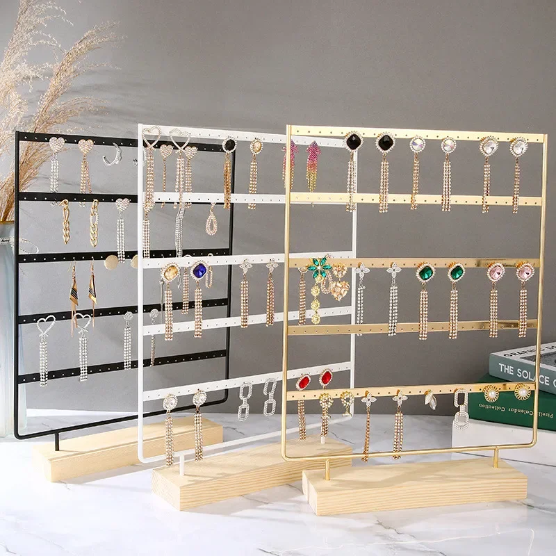 

Metal jewelry stand multi-hole and multi-layer earring and stud display stand high-end jewelry display props