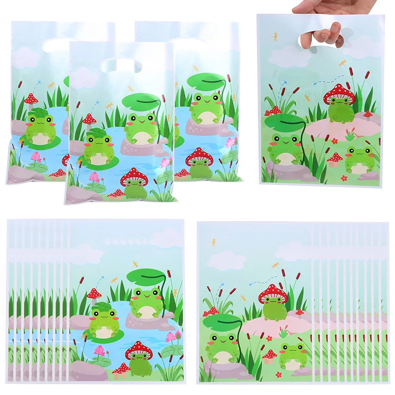 50 pièces/paquet dessin animé grenouille d'été le sac d'emballage cadeau OPP sac de gâteau de bonbons pour enfants anniversaire bébé douche décoration de fête