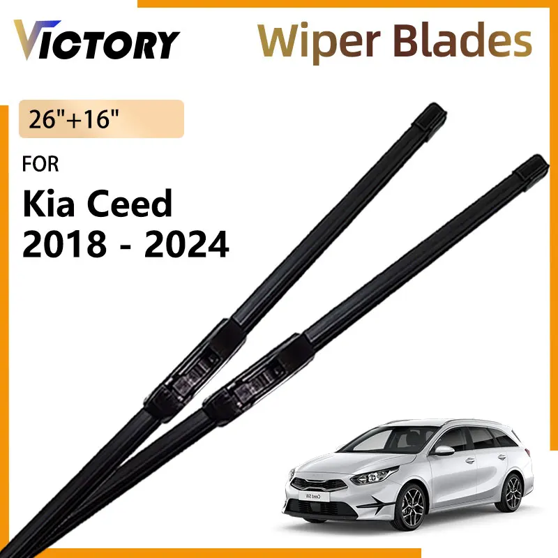 For Kia Ceed CD Hatchback XCeed 2018 - 2024 2023 2021 2020 2019 Accessories Car Front Wiper Blades Windshield Windscreen Brushes