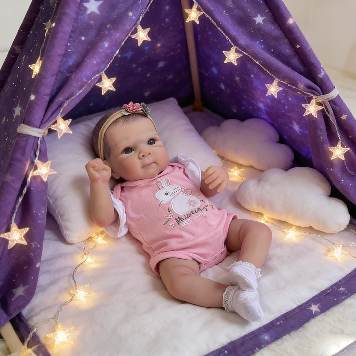 17” Bebés Reborns Bettie Reborn Newborn Doll Girl - Hyper Realistic 3D Skin with Visible Veins, Pink Outfit