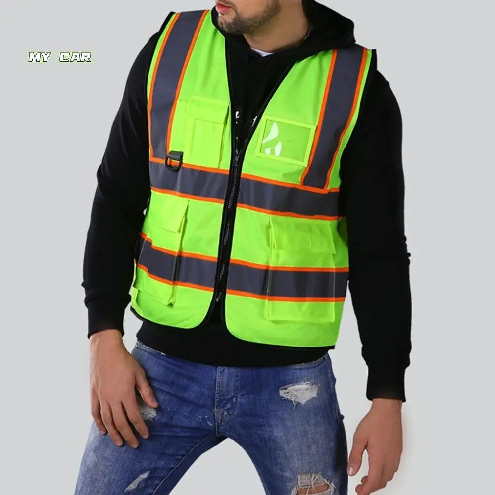 

High Visibility Reflective Safety Vest Wear Resistant Fashion Traffic Waistcoat Breathable Comfortable Cycling Safe Jacket