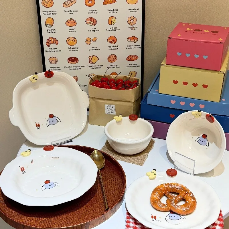 Ceramic tableware, high-value fruit bowl, household rice bowl, dessert plate, salad plate, gift box.