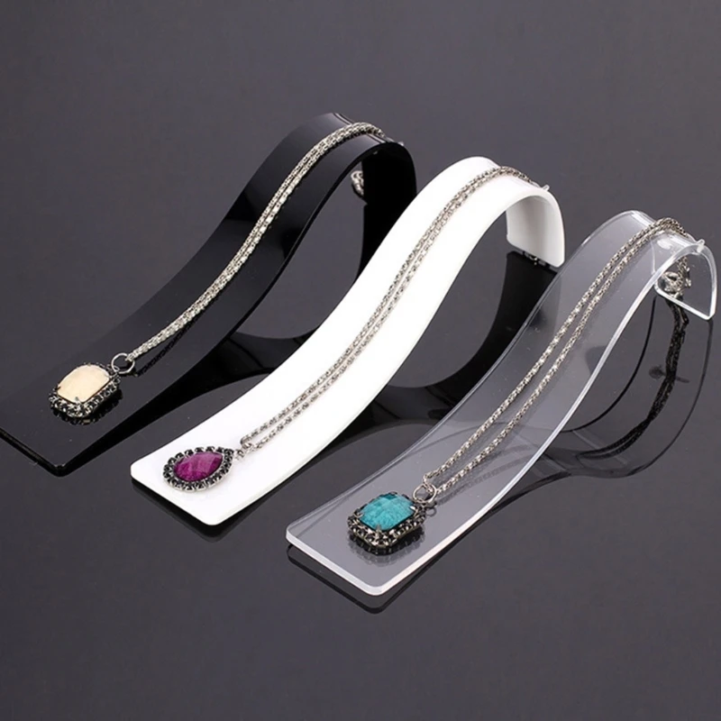 Elegante espositore per collane in acrilico con forma curva per bracciale espositore per catenelle Y08E