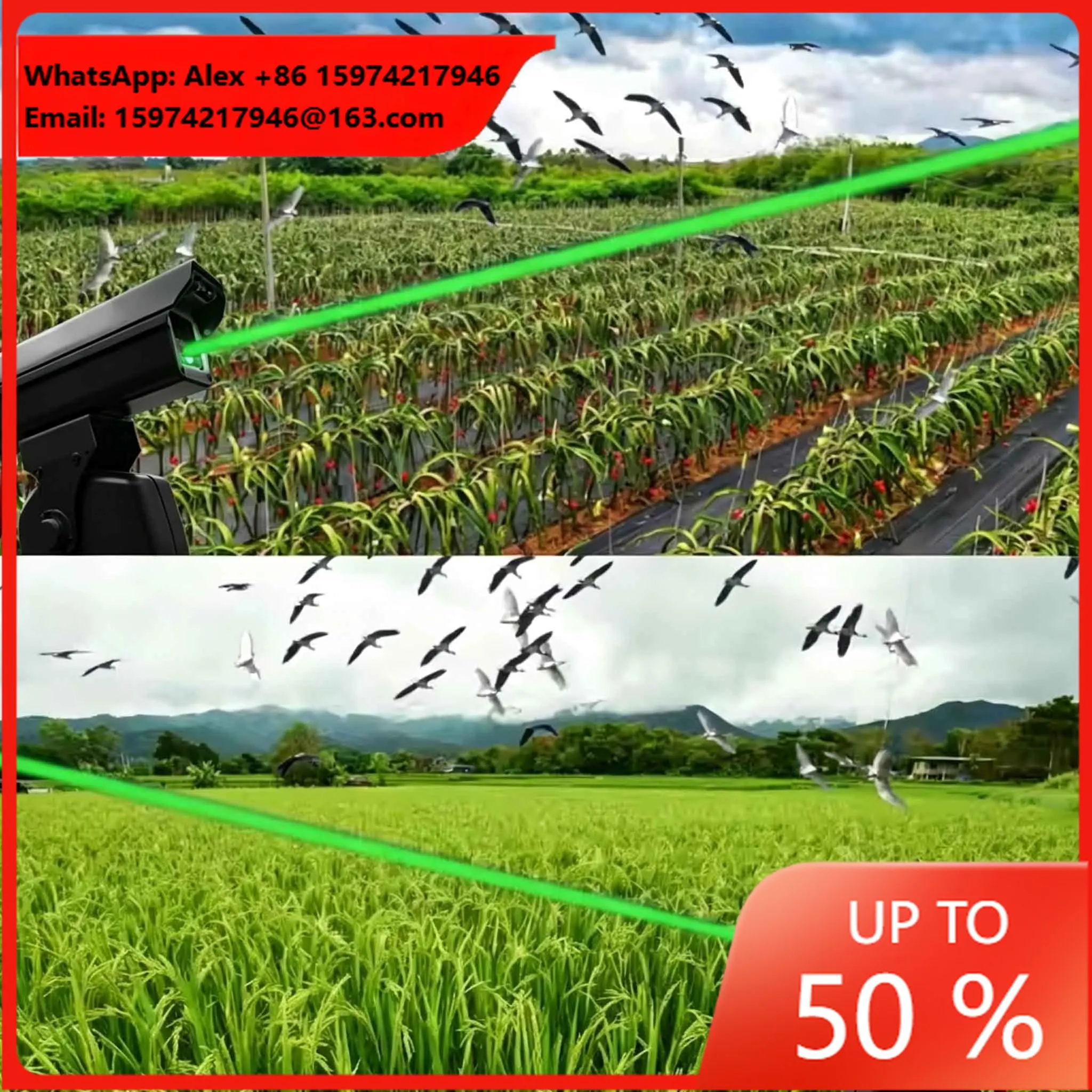 Smart AI Powerful Automatic Bird Repellent Laser For Airport Long Distance Laser Deterrent For Pigeons Insects Animal Control