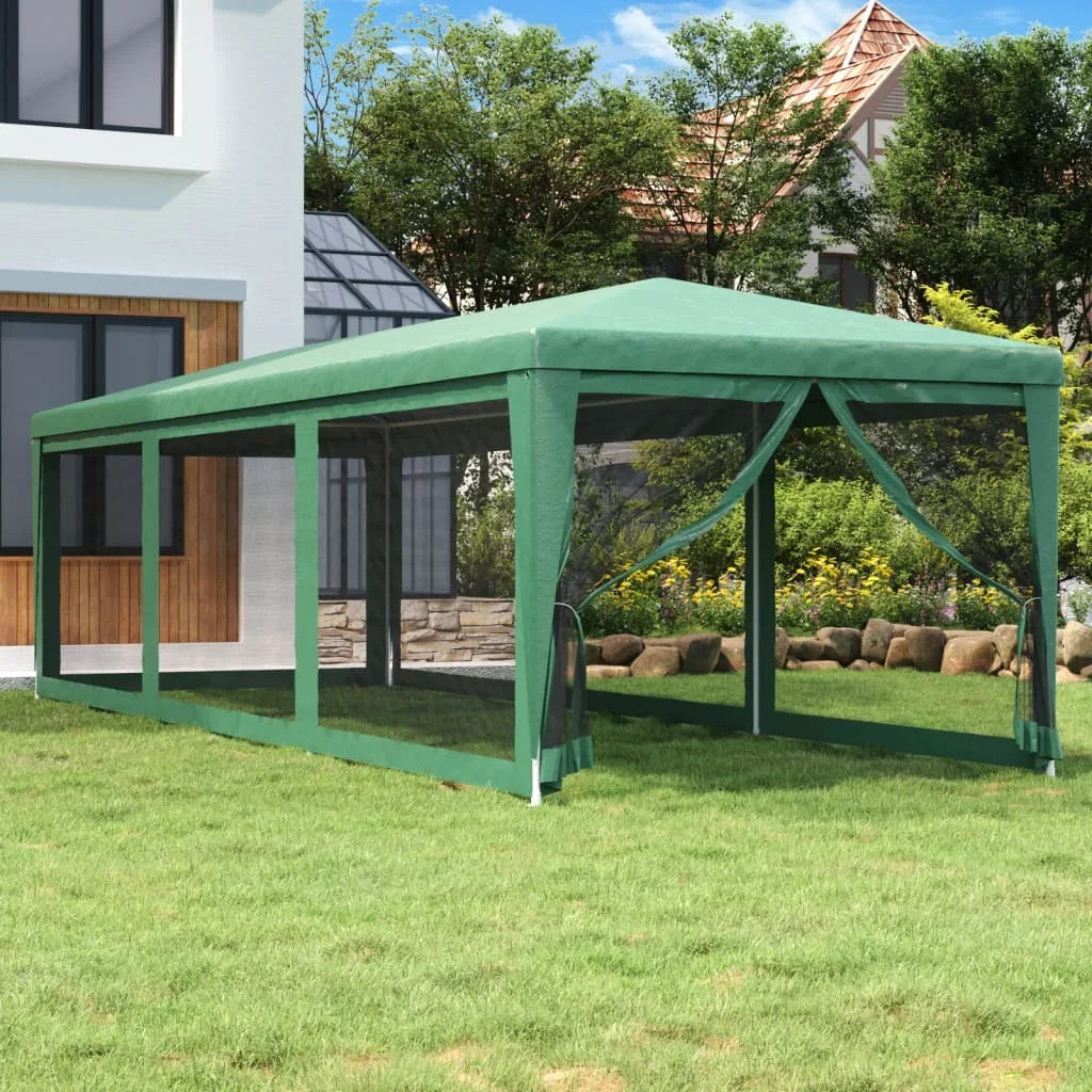 Vidaxl Green Party Tent With Mesh Sidewalls 3X9 Hdpe Outdoor Products Sunshade And Rainproof Outdoor Size 8