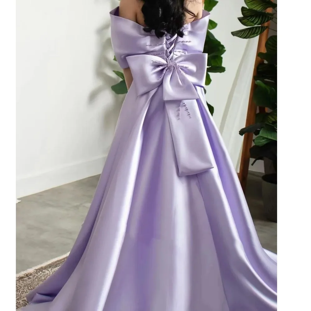 

Muloong Off-the-shoulder Neckline Chapel Train Women Elegant And Pretty Luxury Prom Dress