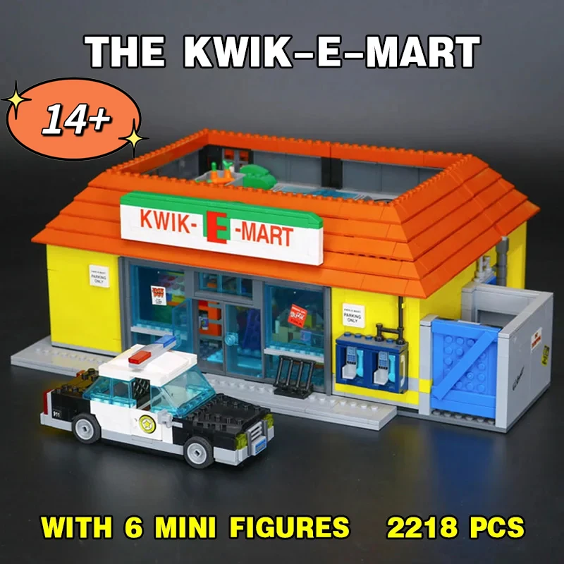 

MINISO Supermarket The Kwik-E-Mart Compatible 71016 16004 Building Blocks Bricks City Convenience Store Kid Christmas Toy Gifts