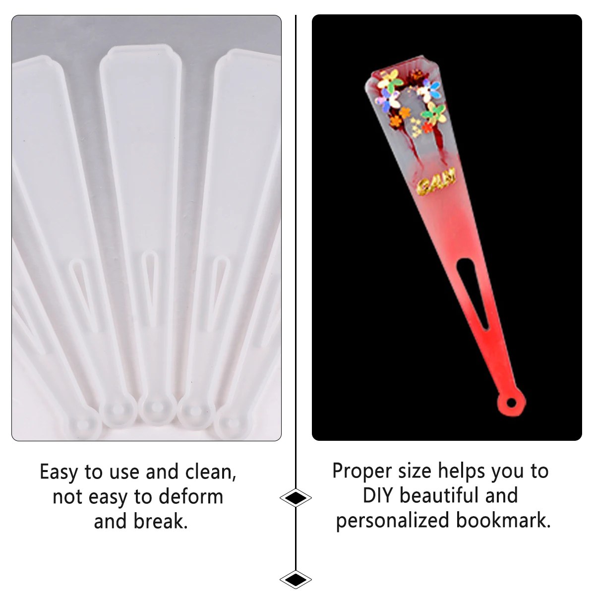 

5pcs Silicone DIY Bookmarks Diy Bookmark Mold Casting Classic Epoxy Resin Jewelry Accessories Epoxy Resin Mold Parts