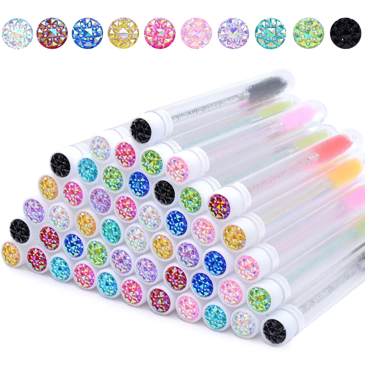 20 قطعة أنابيب فرشاة الرموش مع كريستال لاش عصي الماسكارا الحاجب مشط Spoolies الحاويات لاش فرشاة تطبيق أدوات ماكياج #1