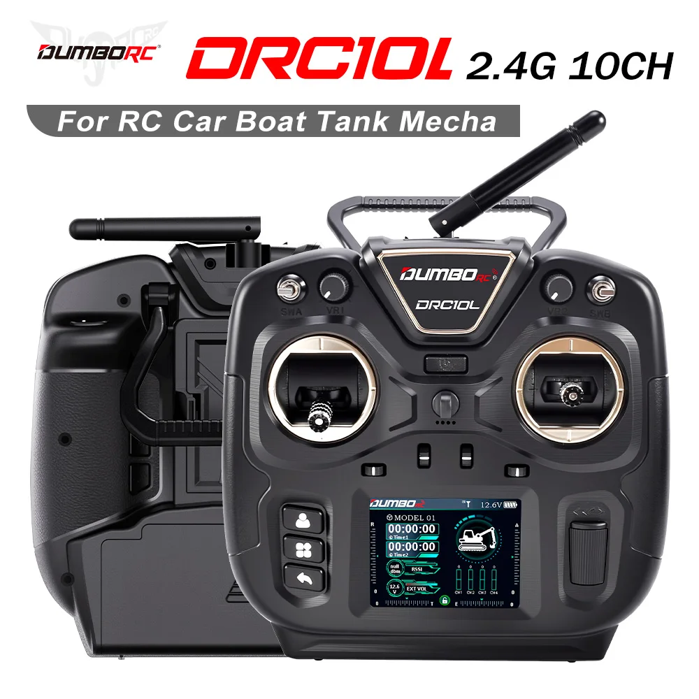 2026 NEW DUMBORC RC Transmitter DRC10L 10CH Coach Mode 20 Model Memory for RC Car Boat Tank Mech