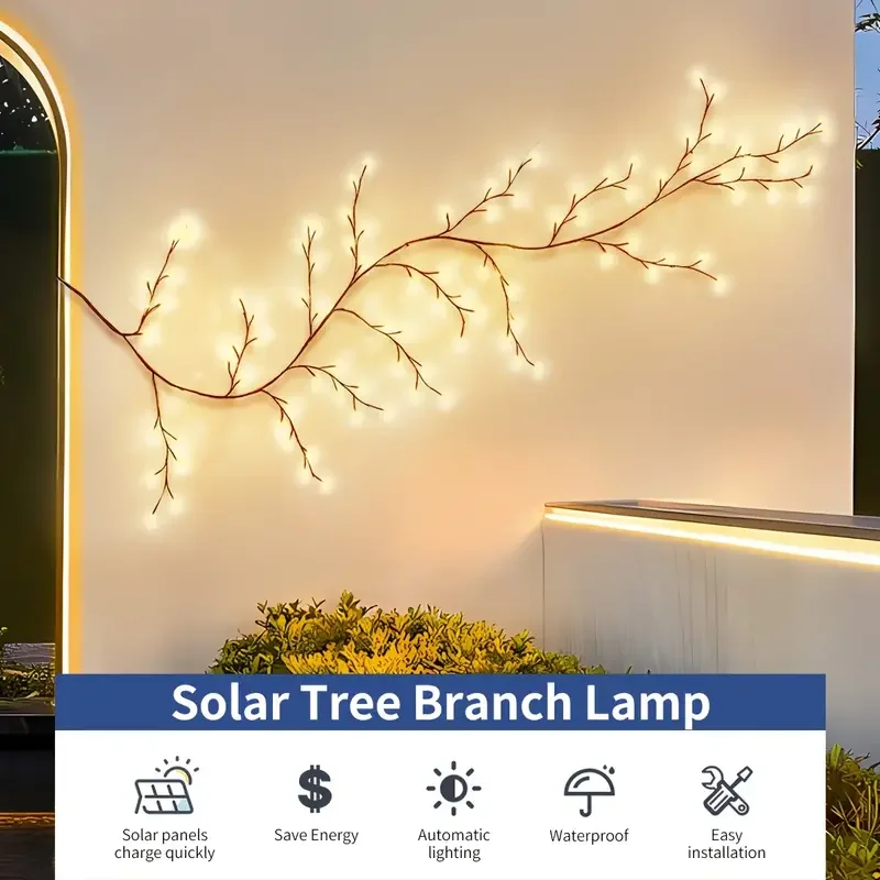 Rattan Branch Lights String Solar Willow Vine Light For Home Decor Willow Vine 72LEDs Lights For Wedding Living Decor Lamp