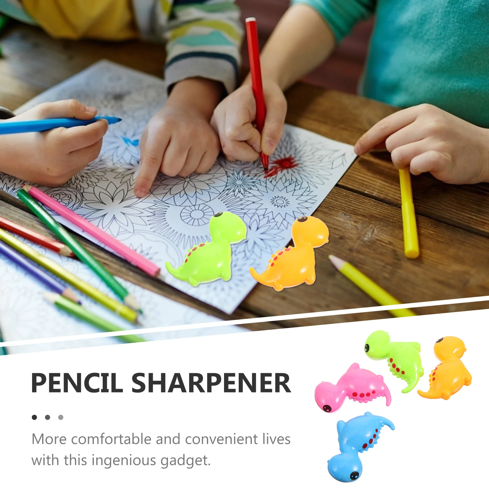 12 قطعة مبراة أقلام ديناصور أداة شحذ يدوية للوازم المدرسية المحمولة مبراة صغيرة محمولة باليد #4