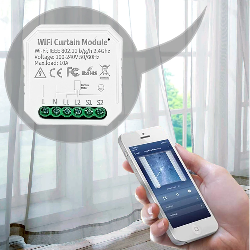 WiFi Smart Curtain Switch Controllers Roller Blinds Shutter Motor Smart Life APP Remote Control Alexa Home Voice