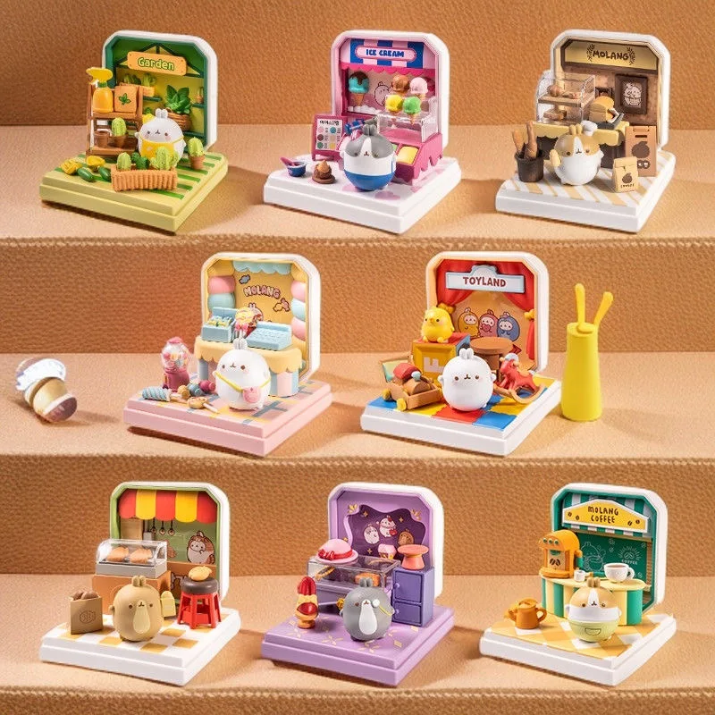 

Kawai Molang Cute Rabbit Mini Shop Trend Blind Box Series Figure Children'S Toys Desktop Ornament Model Decorative Birthday Gift