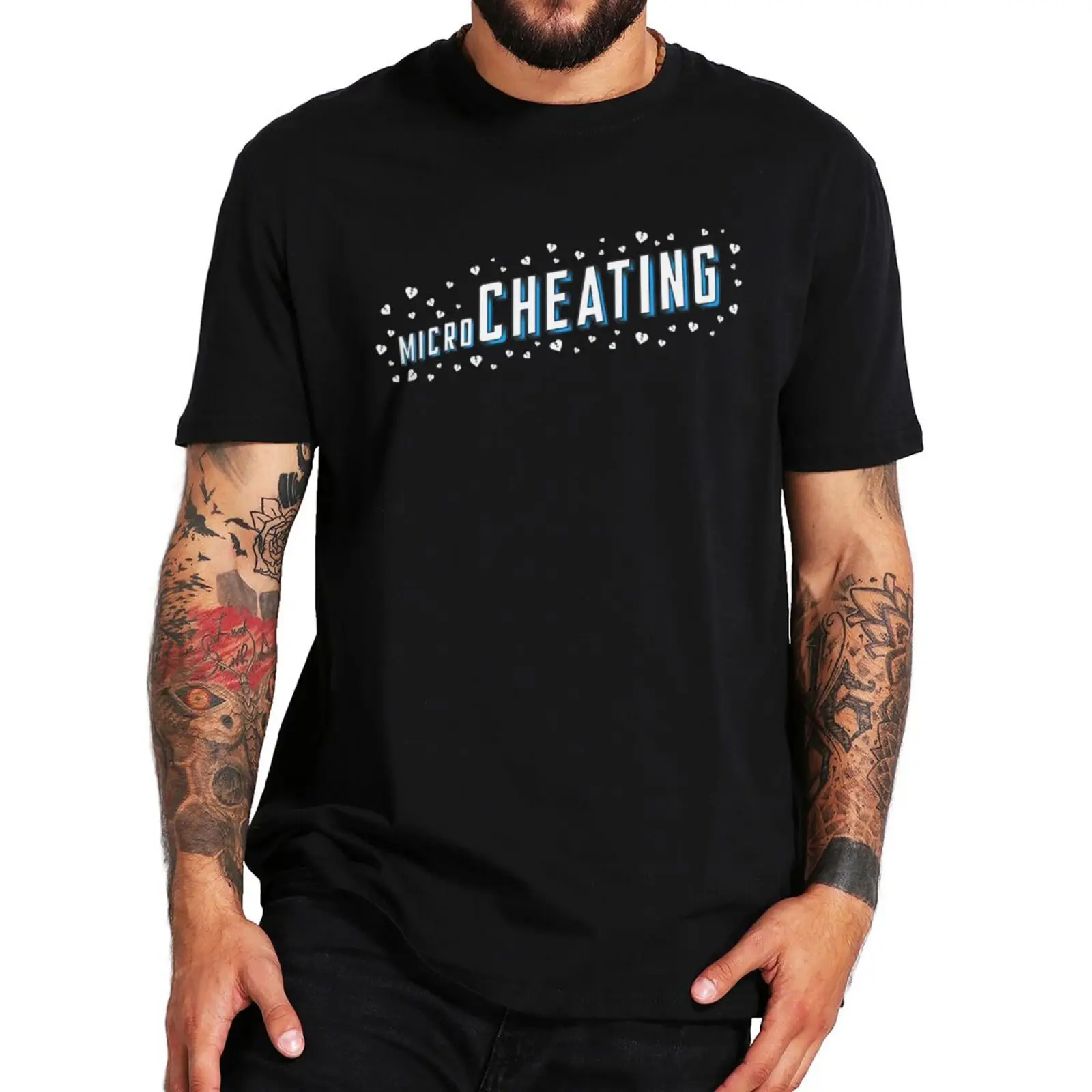 Microcheating T Shirt Micro-Cheating Slang Humor Graphic T-shirts  EU Size 100% Cotton Unisex O-neck Tee Tops