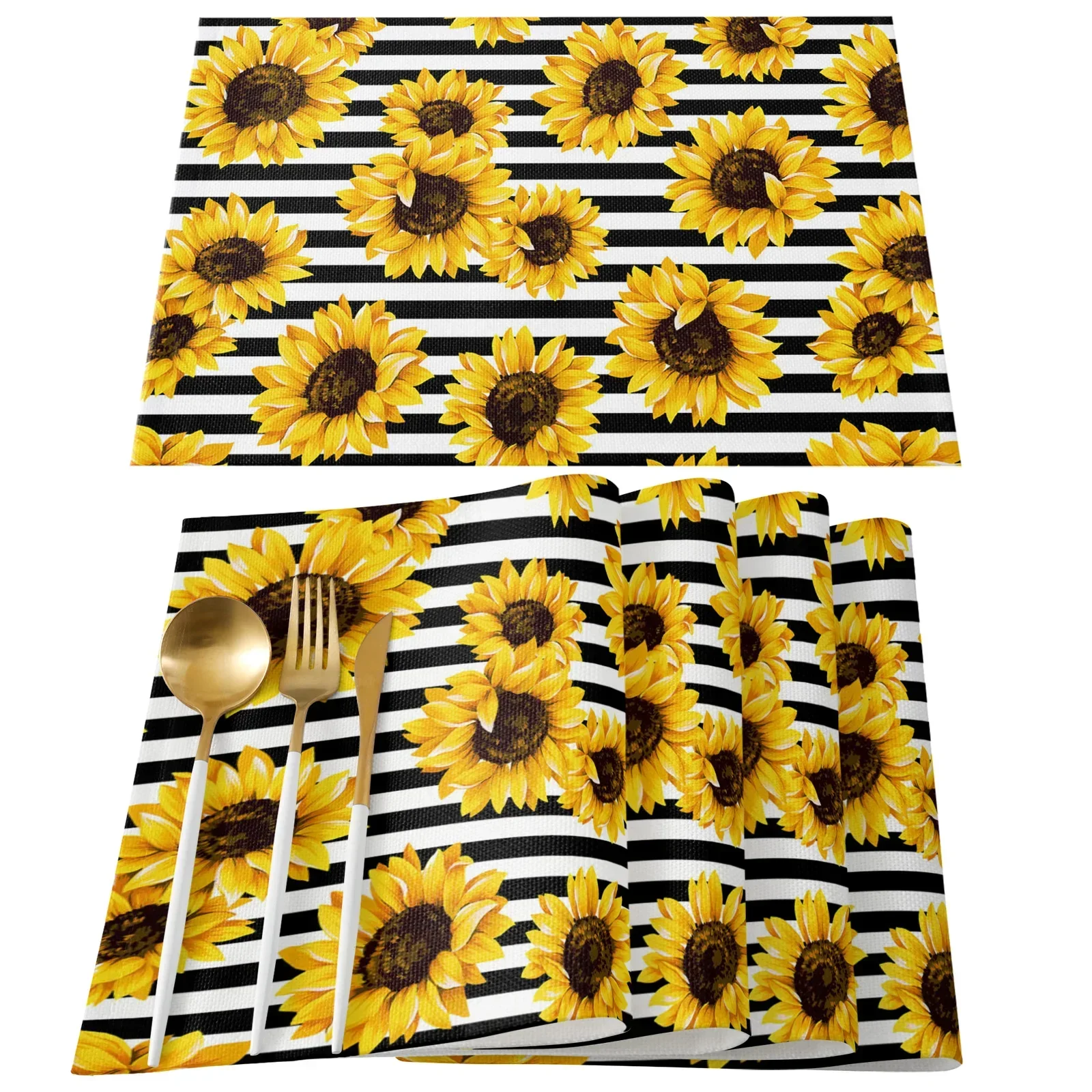 Simple Stripe Anti-Scald Placemat, Washable, Daily Universal Placemat