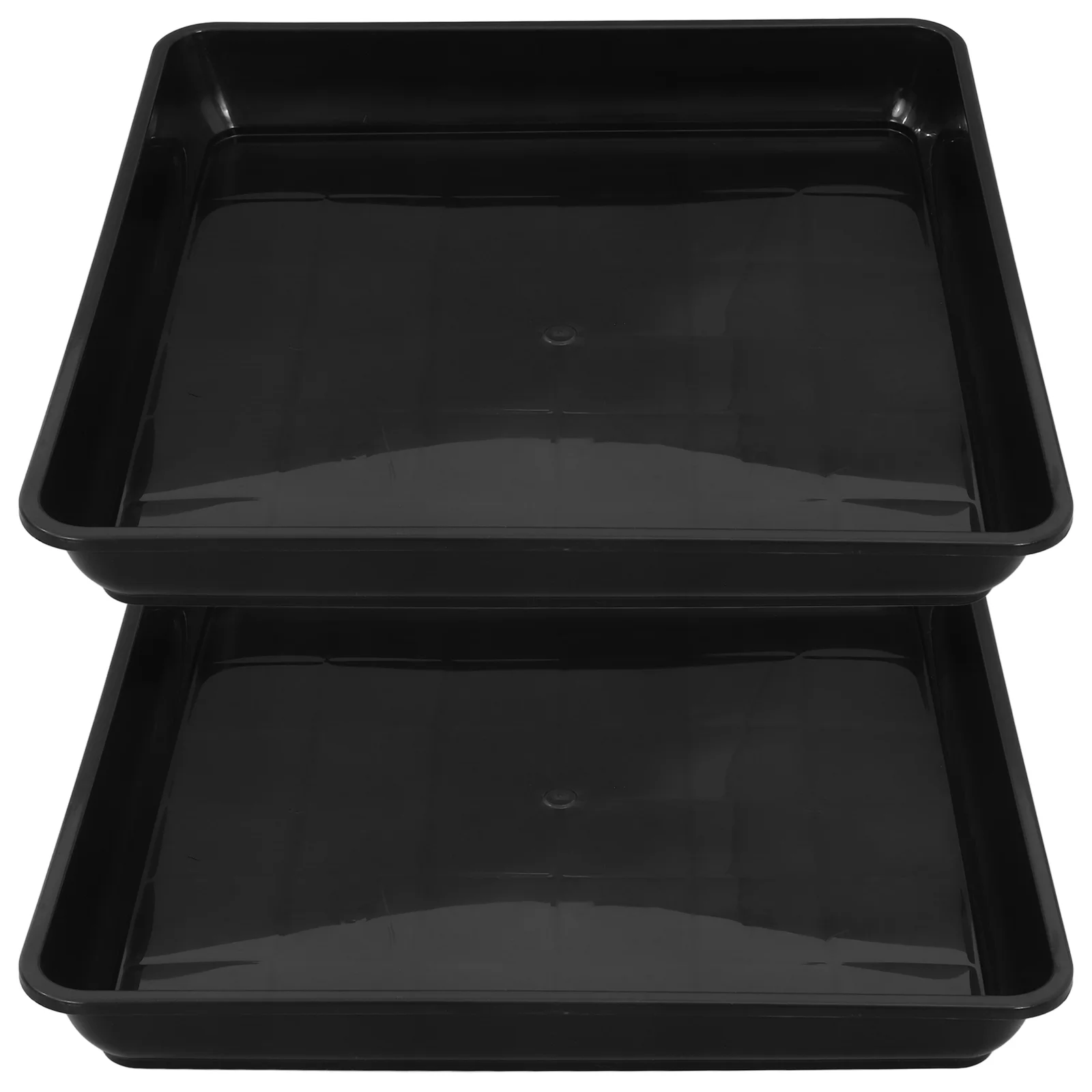 2 Pcs Plant Pots Outdoor Flower Base Trays Potted for Indoors No Holes Plate Saucers Plants Black Plastic