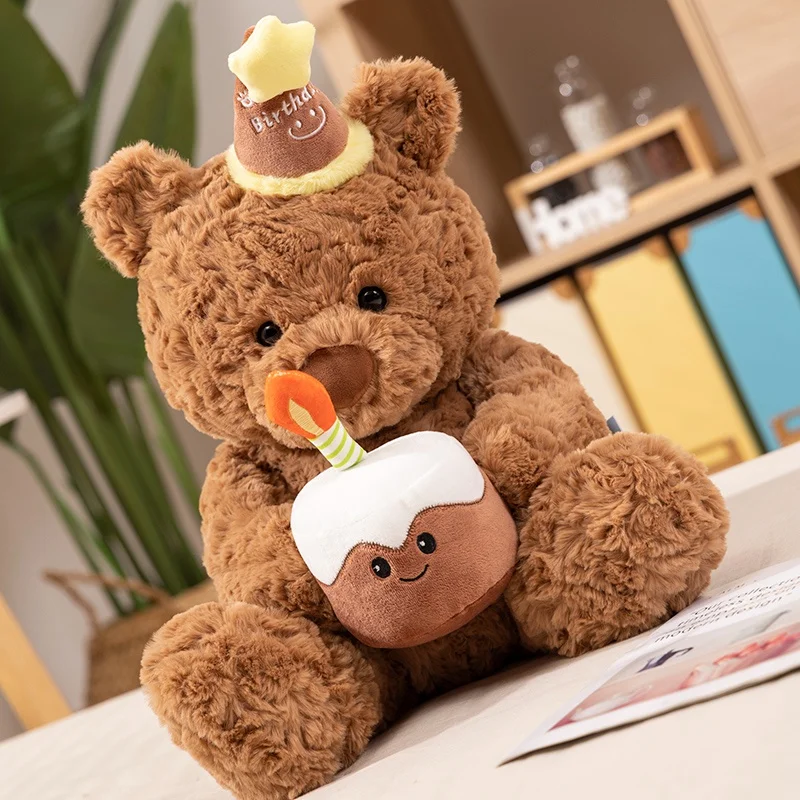 Hot Sale Cute Brown Bear Soft Doll Barcelo Bear Decorative Ornaments Cake Bear Plush Soothing Toys Stuffed Toys Advent Gifts