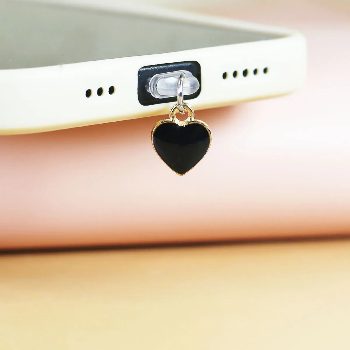 Mobile phone dust plug Valentine's Day gift letter love pendant Love ornament Peach heart pendant Mobile phone accessories