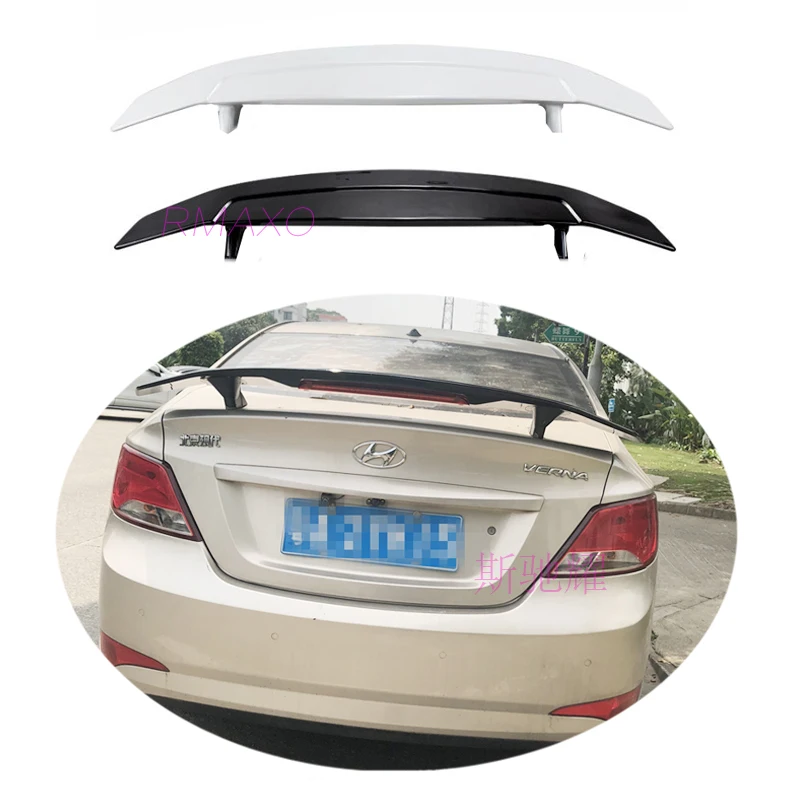 For Accent Verna Spoiler 2006-2018 Hyundai ACCENT TF High Quality Spoiler ABS Material Car Rear Wing Primer Color Rear Spoiler