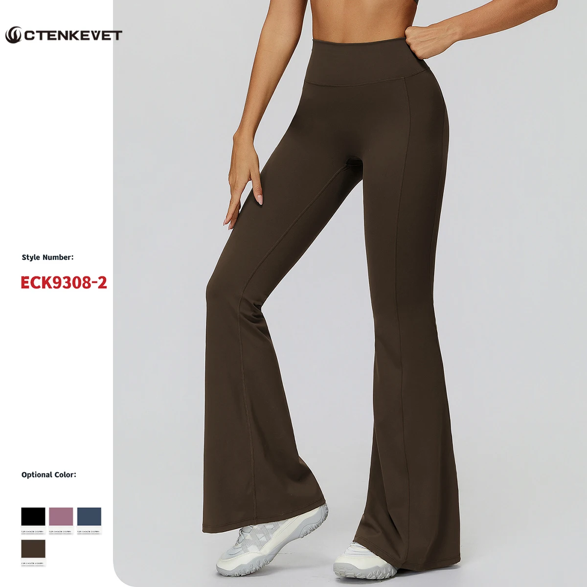 

Women's High-Waisted Pleated Wide-Leg Yoga Pants for Fall/Winter Slim-Fit Flare Legs for Running and Workouts Bell-Bottoms