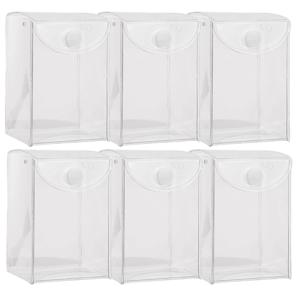 

6pcs Transparent Display Holder Clear Case Dustproof Storage Box For Collectibles Showcase Decoration Stackable Container