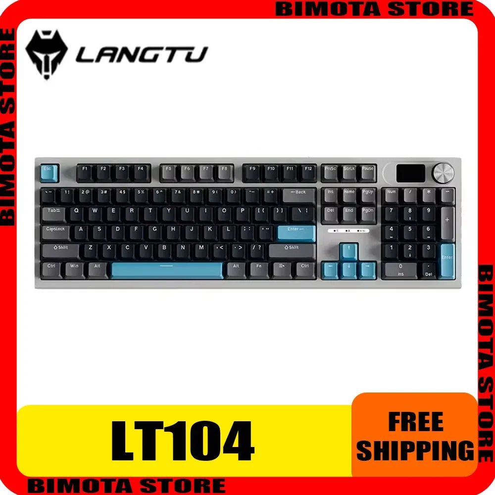 Langtu Lt104 Mechanical Keyboard 104 Keys 2.4g Wireless Bluetooth Hotswap Rgb E-Sports Keyboard Pc Gamer Accessories Man Gifts